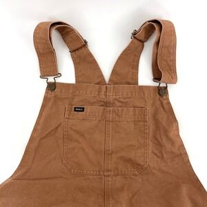 RVCA Mens XL Brown Jumpsuit Overalls Workwear Canvas Utility